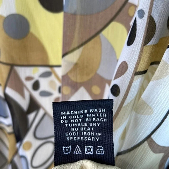 BCBGMAXAZRIA Retro 70s Print Bubble Hem Mini Dress Sleeveless Chiffon Size XS - Picture 8 of 10